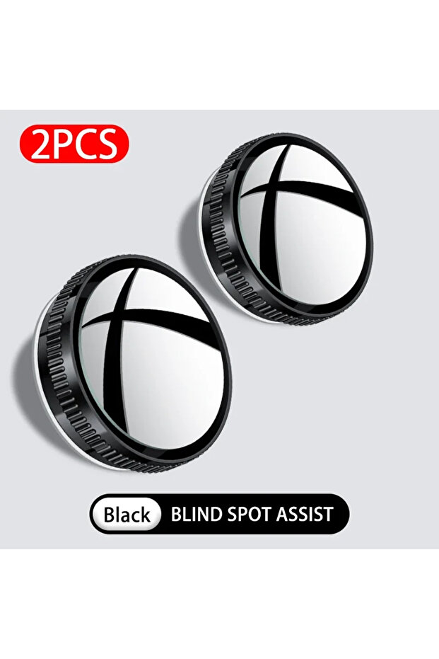 Black 2pcs SEAMETAL 2pcs Wide Angle Car Blind Spot Mirrors 360 Adjustable Car Auxiliary Rearview Mir