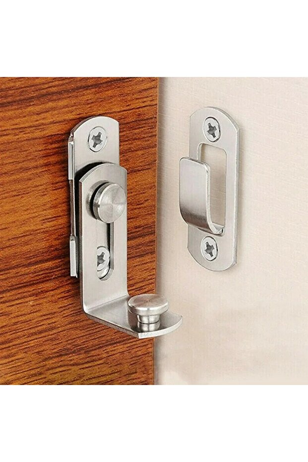 3 Inch Right Angle Door Latch 90 Degree Buckle Hasp Sliding Lock Door Safety Barrel Bolt Hardware...