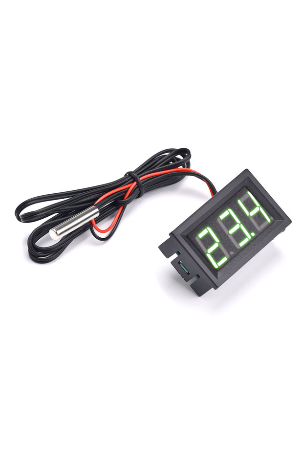 green DC4~30V Miniature LED Digital Thermometer for Automotive Temperature Monitor with Temperature