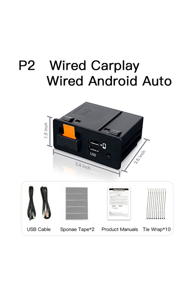 محول P2 سلكي بدون أدوات، أو محول P3 لاسلكي لـ CarPlay وAndroid Auto لتحديث سيارات مازدا 2 و3 و6 وCX3