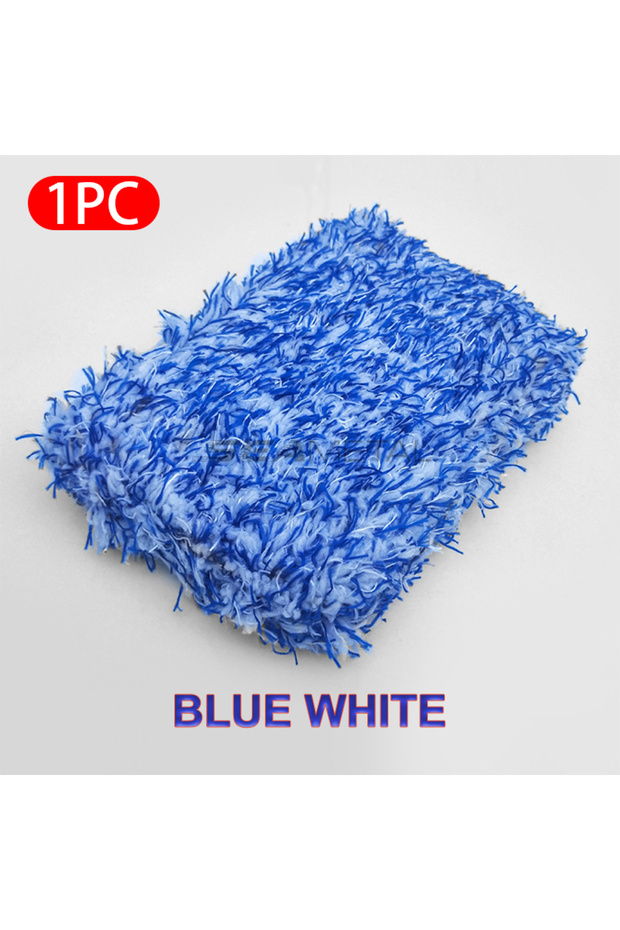 Blue 1pc SEAMETAL Car Wash Plush Sponge Strong Water Absorption Sponge Blk Dust Cleaning Brushes Aut