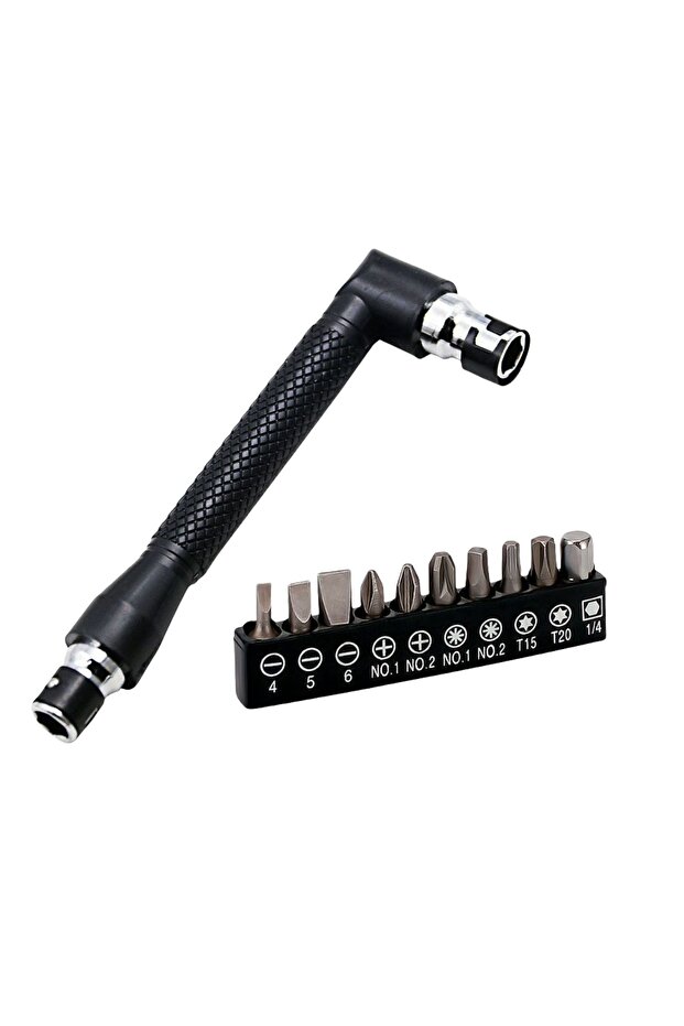 Hand Tool Set 10PCS Screwdriver Set with T-shape Cross and Straight Slot Hexagon and Plum-shaped Hea