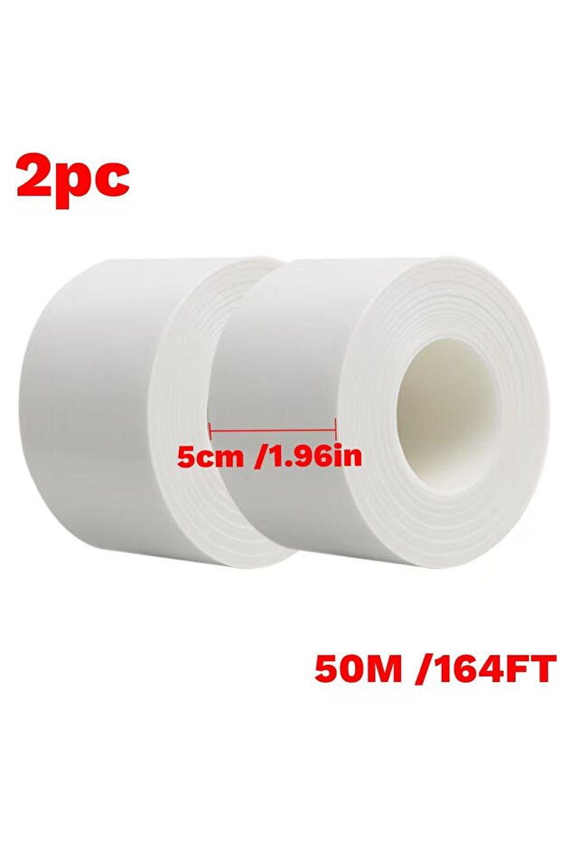 White 5cmx50mx2pc Window Insulation for Winter Weather Sealing Tape Residue Free Clear Window Draft