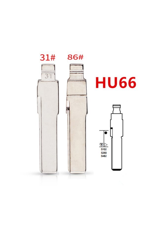 number 31 10pcs 31# 86# HU66 Metal Uncut Blank Flip Remote Key Blade for keydiy KD xhorse VVDI JMD