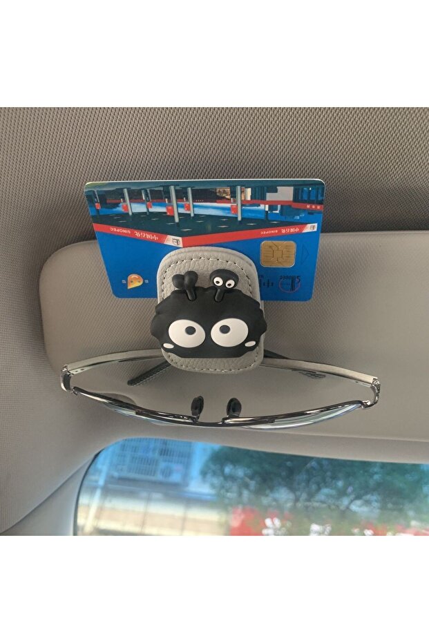 1pc-grey Car Glasses Clip Car Visor Storage Rack Multifunctional Creative Magnetic Car Sunglasses H