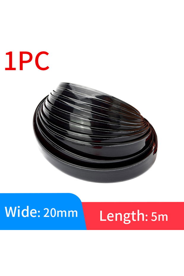 Black 20mmx5m SEAMETAL Car Window Edge Protector Decorative Chrome Strip Non-Fading Waterproof Unive
