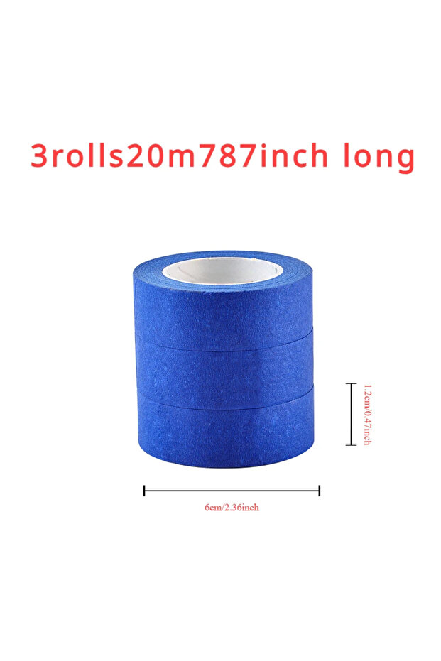 1.2 سم × 20 متر - 3 لفات 3 لفات/مجموعة شريط طلاء متعدد الأسطح سهل الإزالة شريط طلاء جدار أمان P
