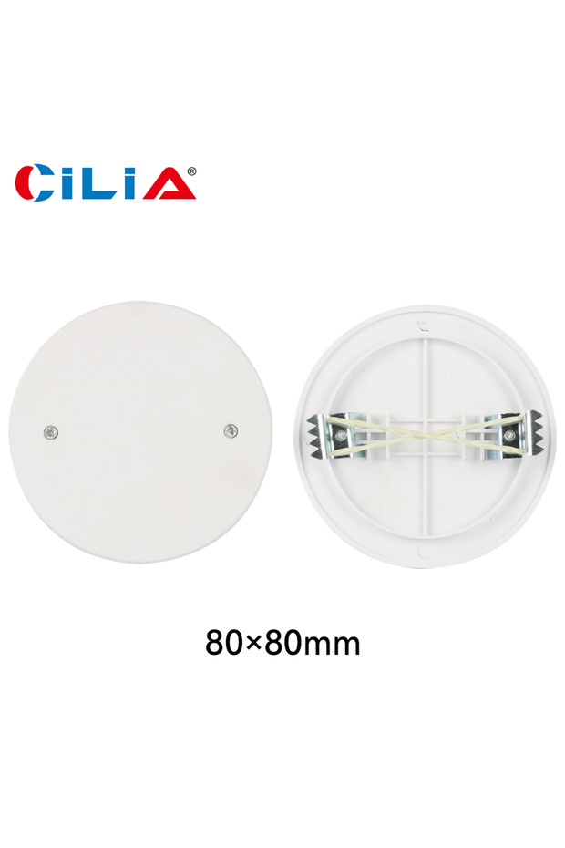c010-1pc CILIA 1pc Round Junction Box Cover, Strong Wear-Resistant, PC Material, White, 60*60mm and