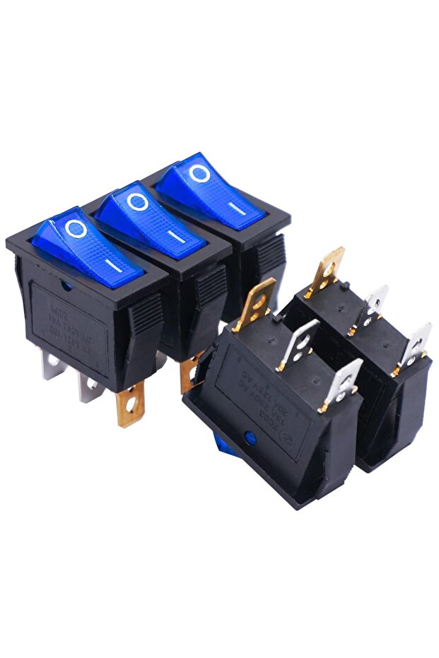 6pcs mix 6Pcs Rocker Switch 3 Pins 2 Position ON/Off AC 20A 125V 15A 250V SPST LED Light Illuminated