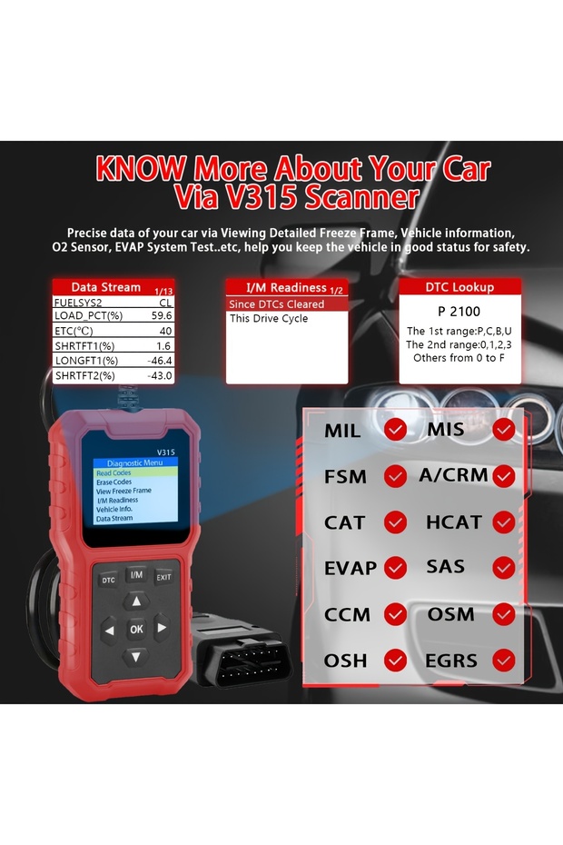 USB Powered 2025 Car OBD2 Scanner - Advanced Engine Diagnostic Tool, with code reader, multi-lang... - 4