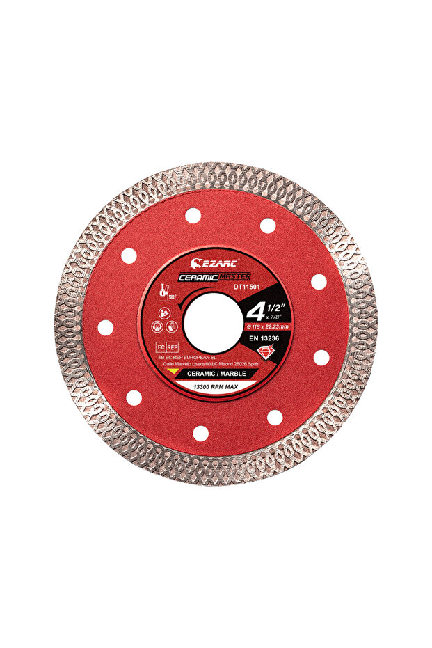 1.2mm 115mm 22.23mm 1pcs EZARC 115mm(4.5'') Super Thin Diamond Blade for Smooth Cutting Tile Porcela