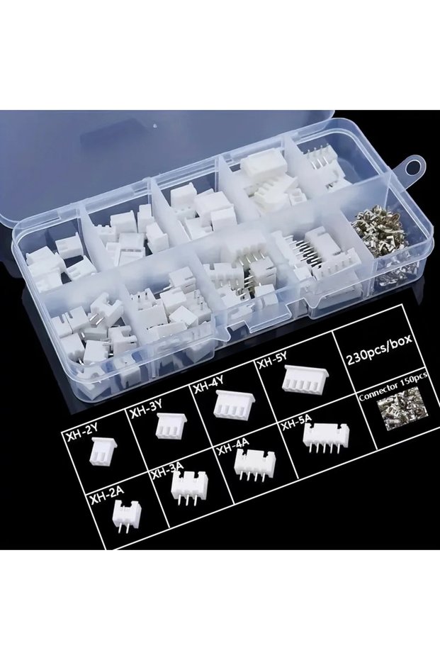 XH2.54-230 230 Pcs XH2.54 2p 3p 4p 5pin 2.54mm Pitch Terminal Male And Female Housing Kit Pin Connec