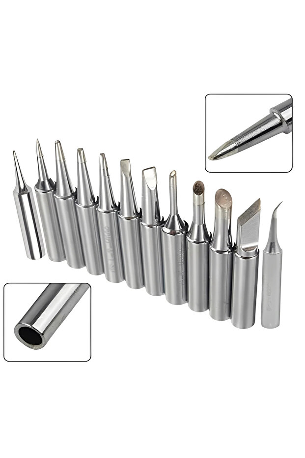 12PCS 33mm per Soldering Iron Tips Set 900M-T Welding Station Tools I B C D K For 936 937 938 969...