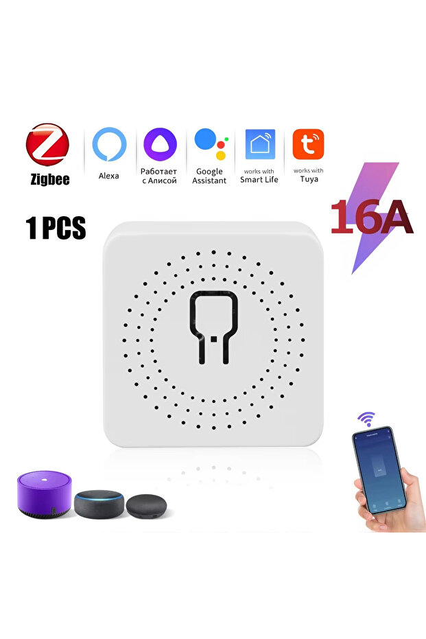 مفتاح Zigbee الذكي بقدرة 16 أمبير بتقنية WiFi/Zigbee، وحدة مرحل 16 أمبير/20 أمبير، يدعم مؤقت مرحل ثنائي الاتجاه مع دعم ذكي - 1
