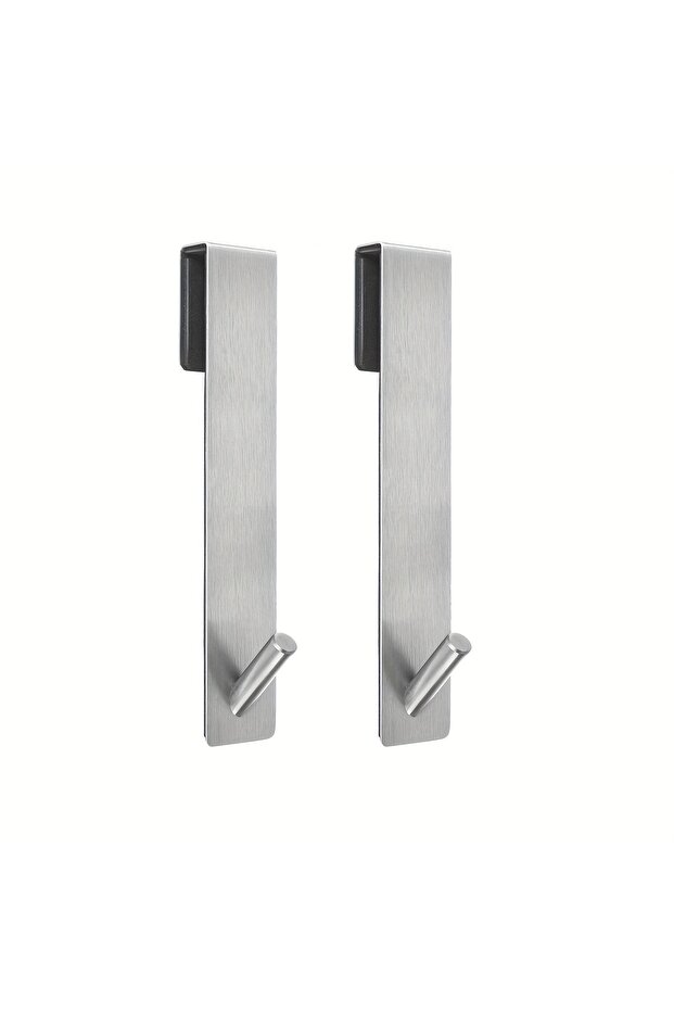 silver 2pcs 2pcs Stainless Steel Over Glass Door Shower Door Back Shower S-Shape Towel Hooks Bathroo
