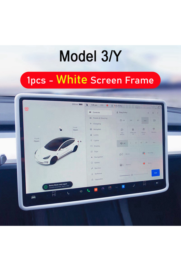 Black 1pcs For Tesla Model 3 Y Silicone Protective Frame Edge Cover Central Control Accessories Navi