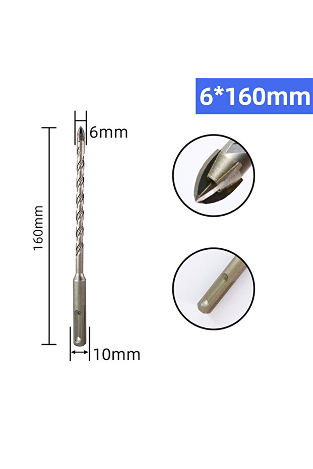 6 160mm Drill Kit Tools Tile Porcelain Drill Bit SDS PLUS Shank Carbide Drill Drilling For Ceramic