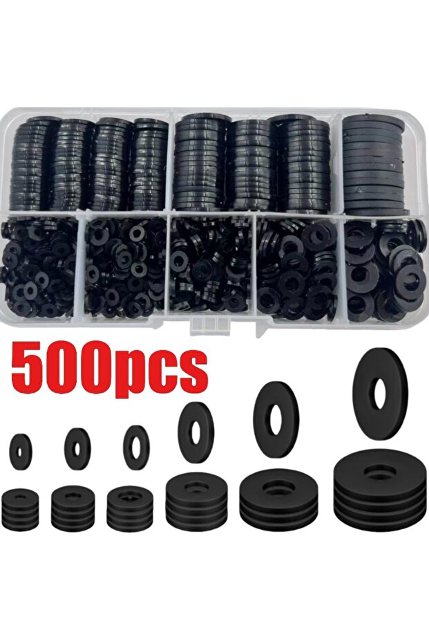 500pcs 500pcs Nylon Washer Flat Assortment Set with 8-size Safety Plates M2 M2.5 M3 M4 M5 M6 M8 M10