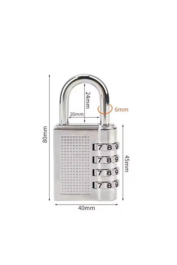 silver New Metal 4-digit Code Lock Outdoor Waterproof Padlock Suitcase Luggage Code Lock Home Locker