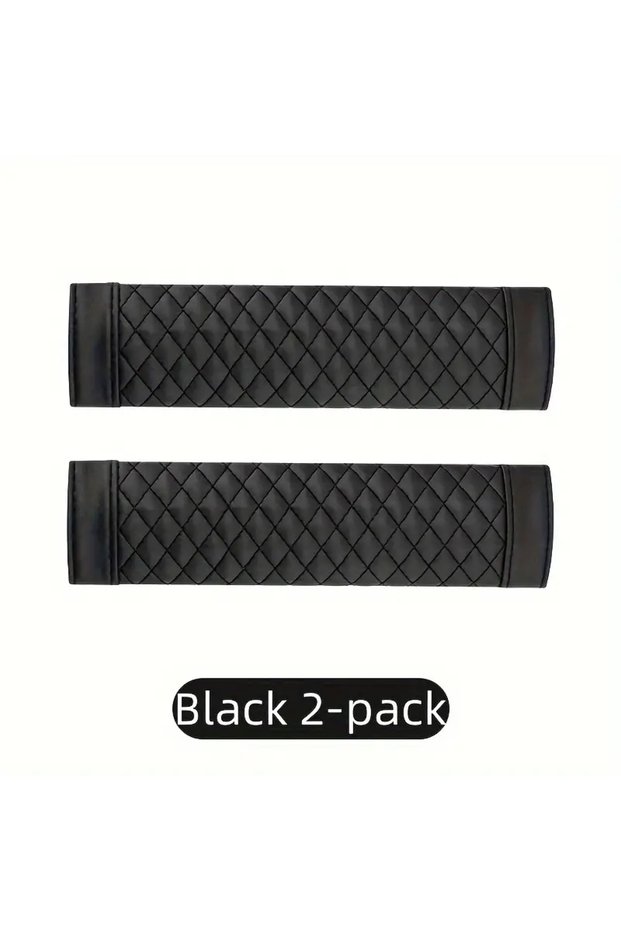 Grey 2pcs 2-Piece Car Safety Seat Belt Comfort Kit - Adjustable Protector Cushions, Soft Shoulder Pa