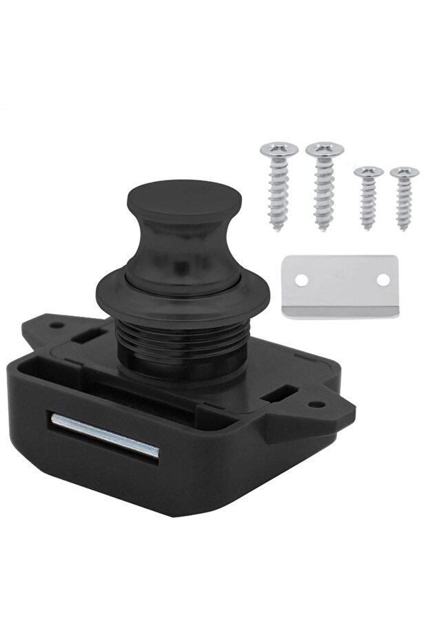Black Drawer Latch Cabinet Door Locks Boat Tools Push Button Lock RV Accessories Zinc Alloy Push But