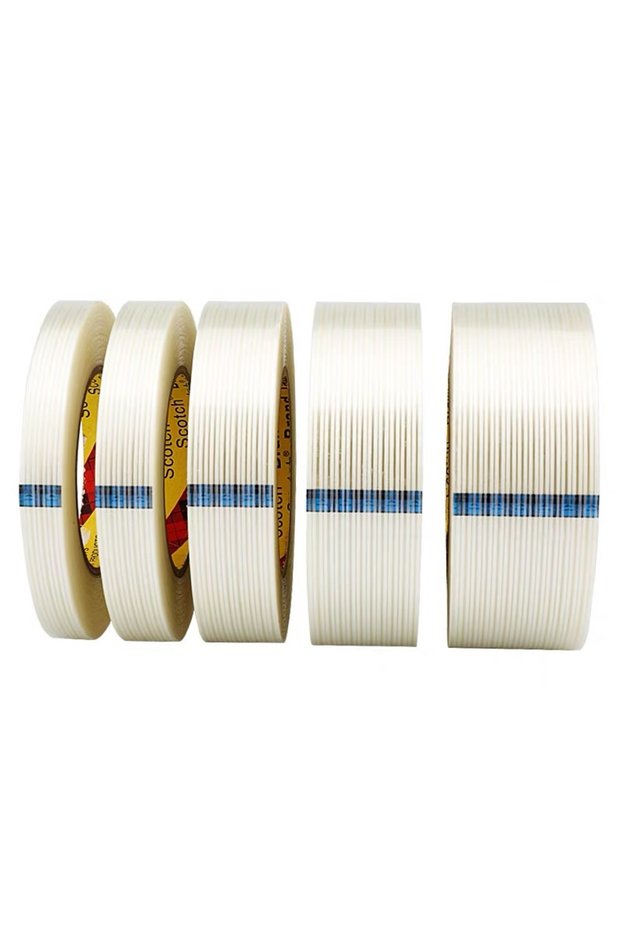 20mm 1mm 25M 25m Striped Fiber Tape Transparent Single Side Adhesive Fiberglass Tape Insulation Wrap