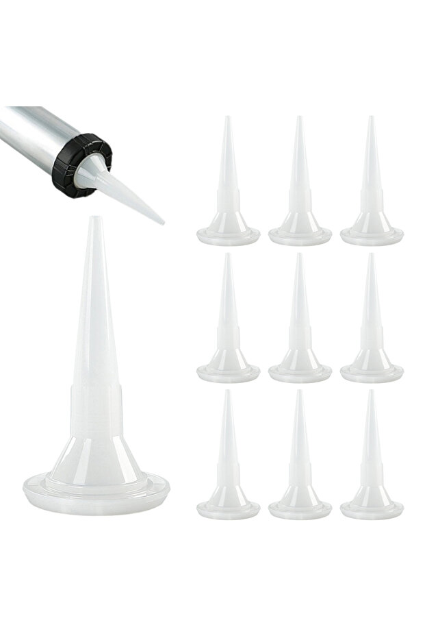 10pcs Caulking Nozzle Structural Glue Nozzle Universal Glue Tip Mouth Sealant Silicone Caulking T...