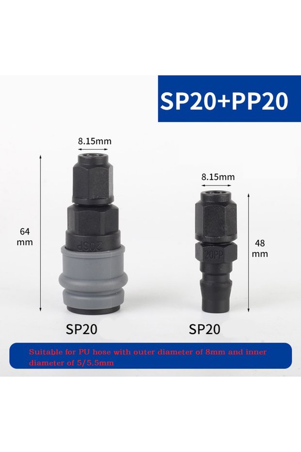 SP20 PP20 2pcs C-Type Self-locking Quick Connector Compressor Pneumatic Fittings 8/10/12mm Pneumatic