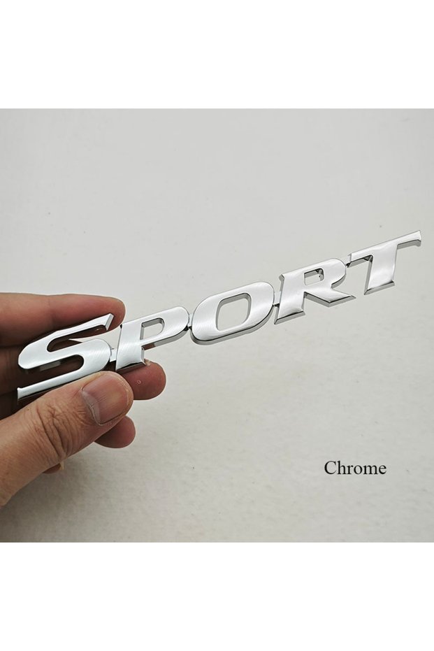 Chrome 1pc 3D Chrome Black ABS Car Letters Logo SPORT Emblem Badge Sport Stickers Car Rear Trunk Acc