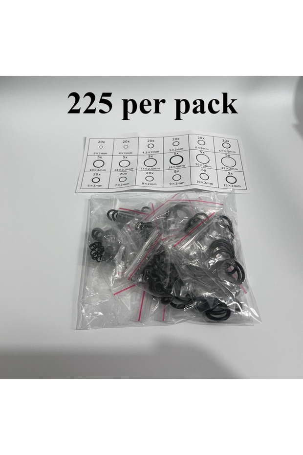 225 per pack 225pcs O-Ring Kit: Durable Seals for Automotive & Machinery, Ideal for Plumbing - Oil