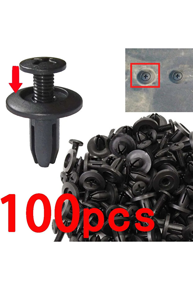 100pcs Car Bumper Fender 8mm Hole 1000/500/50Pcs Plastic Rivets Fastener Screw Door Trim Panel Retai