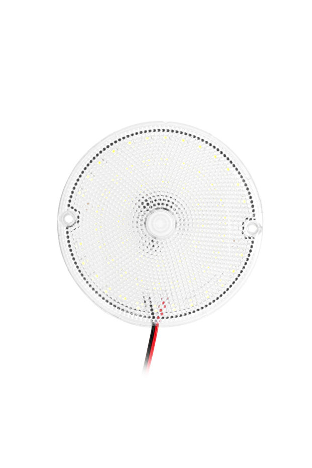 مصباح داخلي دائري أبيض عالي السطوع 60 LED للشاحنات، بمفتاح شفاف، مناسب للمركبات الترفيهية والكرفانات، يعمل بجهد 9-85 فولت.