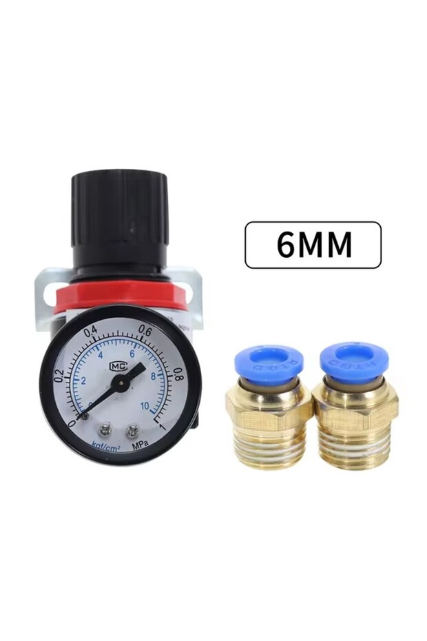 AR2000 w PC6mm EU AR2000 1/4" Thread BSP Pneumatic Air Compressor Pressure Regulator Reduction Valve