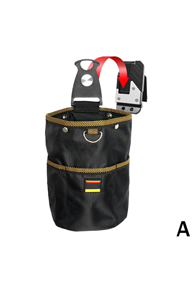 A1 Oxford Cloth Tool Storage Bag With Buckle Rotatable Quick-hanging Waist Tool Bag For Nail Screw E
