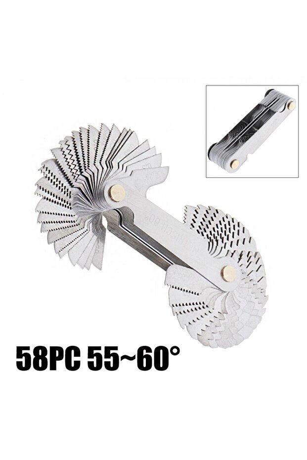 58PCs 58PCS High-Precision Stainless Steel Pitch Scale: Measuring Tool with US Screw Gauge Insert&Me