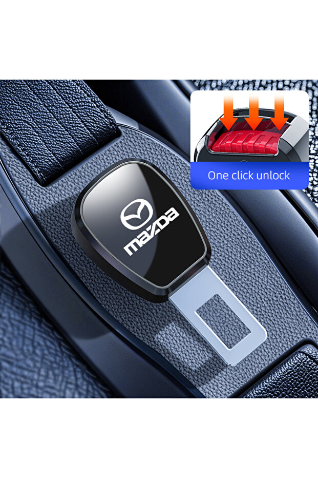 MAZDA Black Car Seat Belt Accessories Extender Clasp Insert Plug Clip For Mazda 3 6 CX5 2 CX3 CX9 MX
