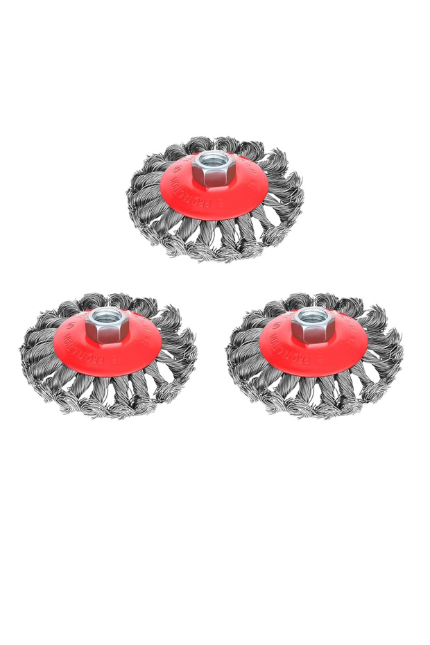 3pcs 95mm SI FANG M14 Twisted Steel Wire Wheel Brush for Angle Grinder Paint Removal Deburring Stron