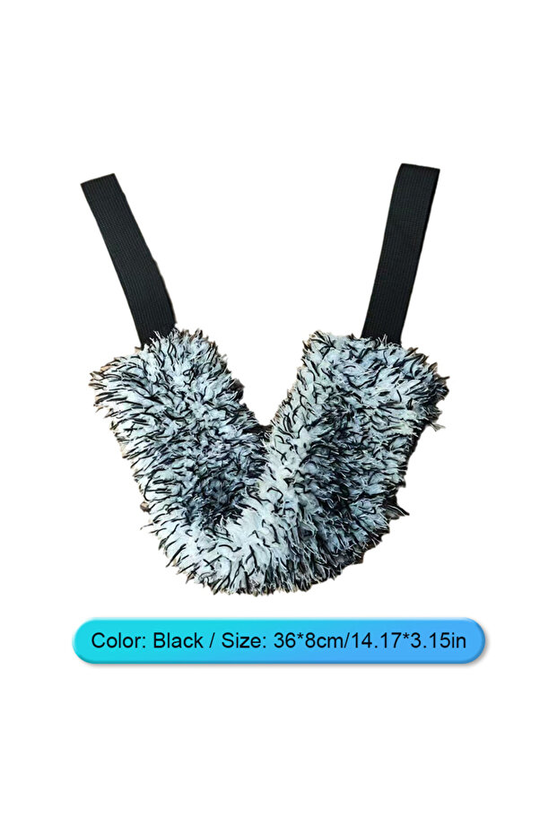 black SEAMETAL Microfiber Car Wheel Wash Towel Brush Double-sided Long Belt Cleaning Towel Coral Plu