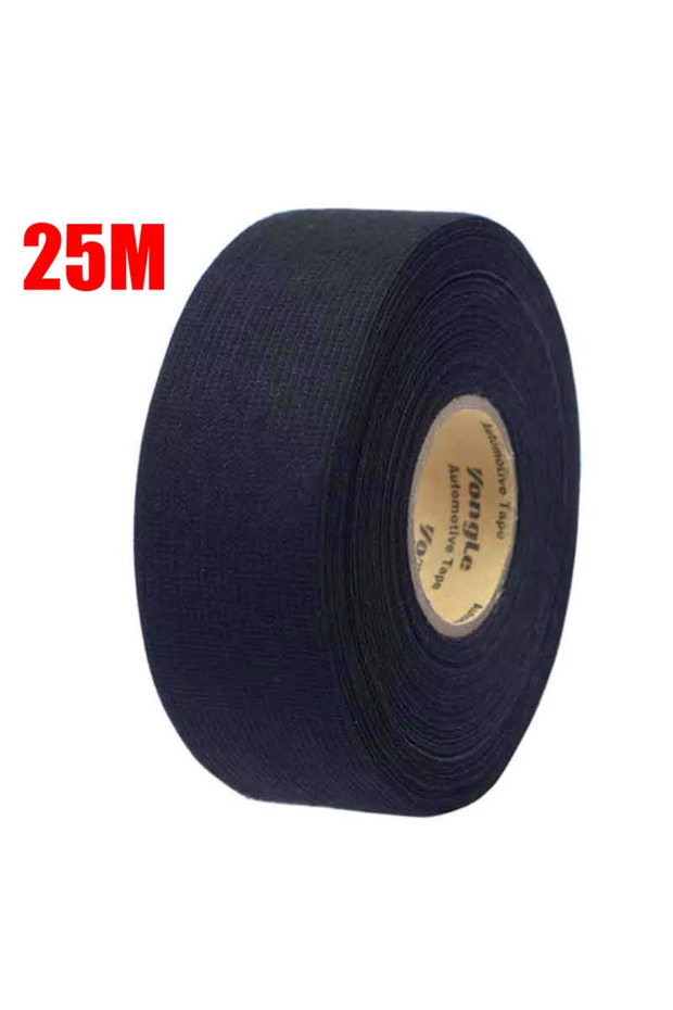 30mm 25M black A Roll 25M Adhesive Cloth Fabric Tape Cable Looms Wiring Harness For Car Auto Black W