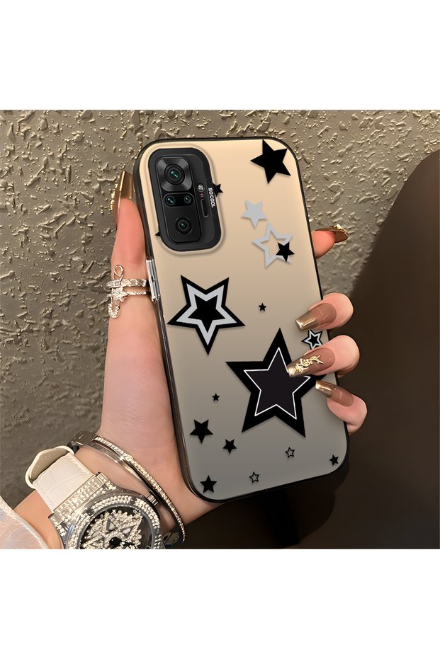 Redmi Note 10 Pro Compatible Shatterproof Silicone Cute Star Pattern Printed Cover Shock Absorbing Protection