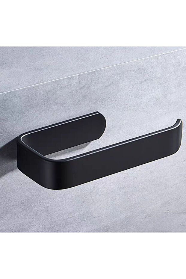 black 1pcs Bathroom Towel Holder White Without Drilling Bathroom Black Towel Rack Self-Adhesive Bath