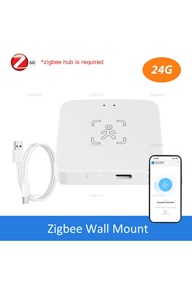مستشعر وجود بشري مثبت على السقف بتقنية Zigbee، كاشف رادار 24G، مستشعر حركة ذكي لتقنية Zigbee و2mqtt