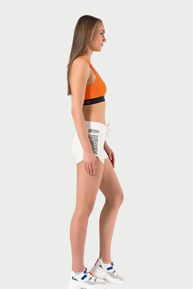 Kadın Krem Mini Şort - 2