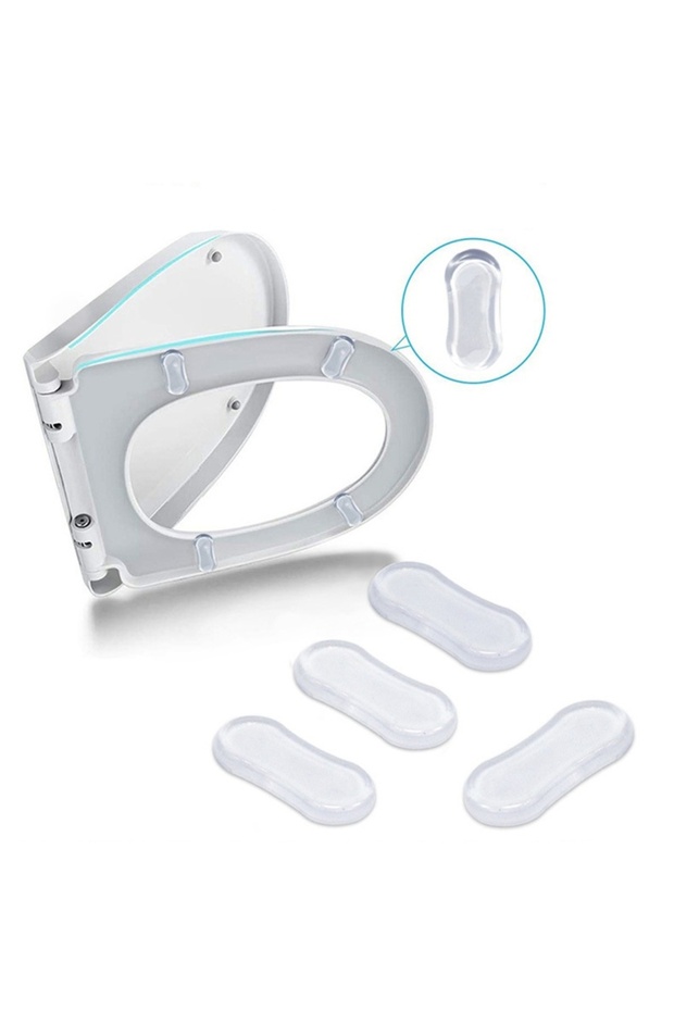 4PCS/Set Toilet Seat Bumper Anti-collision Cushioning Pads Self-adhesive Anti-slip Cushioning Mat...