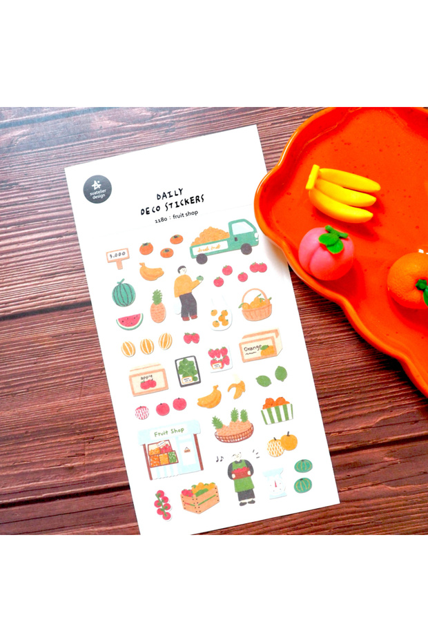 Fruit shop 1180 Korean Import Suatelier Vegetable Fruit Shop Paper Stickers Scrapbooking Diy Journal