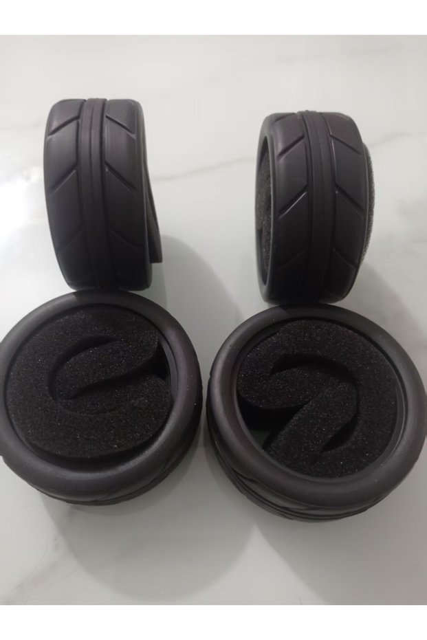 4pcs 65MM 1/10 Flat Racing Tire, For HSP 94123, Tamiya TT02, HPI FW06 Hot-Melt Tire, Wear-Resistant