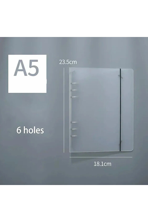 A5 A5/6/7 Transparent Loose Leaf Binder Notebook Cover Zipper Bag Note Book Journal Planner Accessor