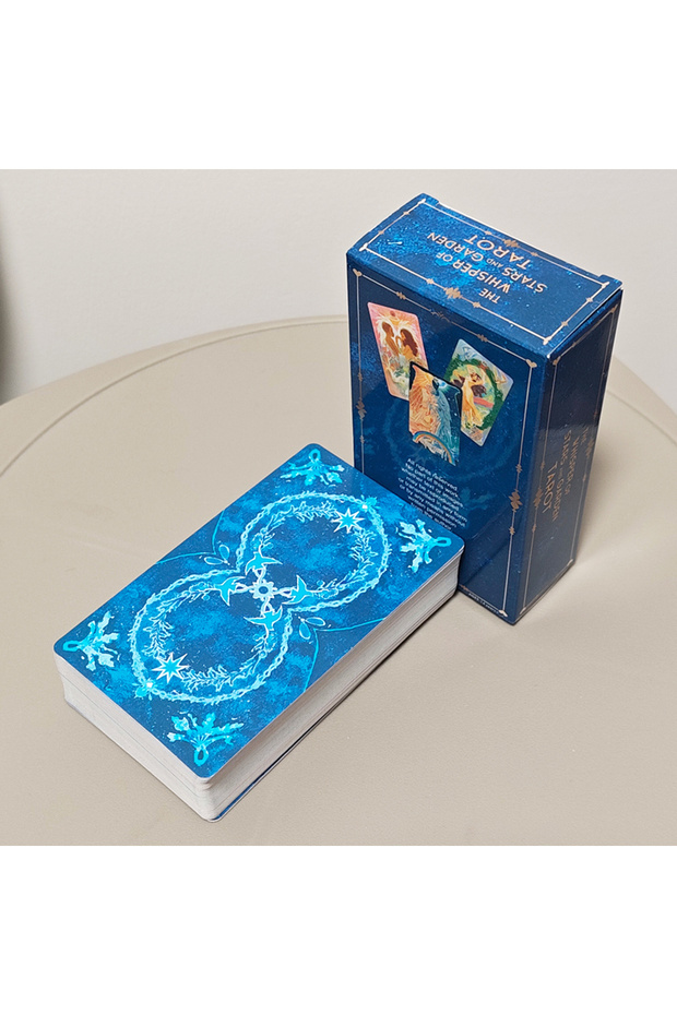 Blue The Whisper of Stars and Garden Tarot Deck 10.3*6cm 78 Pcs Cartoon Tarot Cards Based on Rider W
