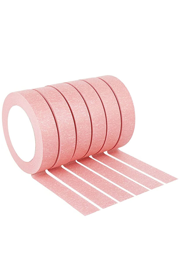 20mm 15M 6 Rolls 6 Rolls Pink Painters Tape, Masking Tape Bulk Sharp Edge Line Technology, Residue-F
