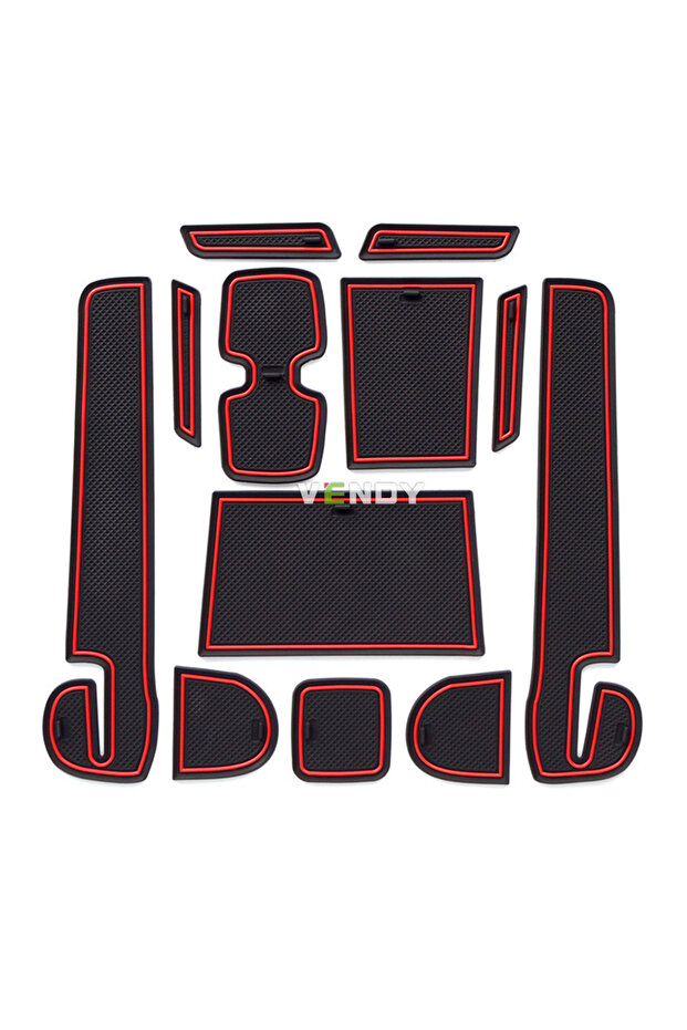 Black-red 1Set Car Gate Slot Mat For Suzuki Swift 2018 2019 2020 Auto Anti-Slip Cup Pads Interior A